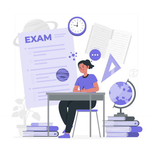 Student taking exam with accommodations